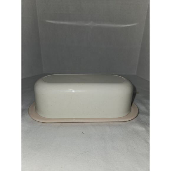 Vintage Tupperware Butter Dish Rose Pink White 2320-A & 2320A-3 T2 - Picture 1 of 6